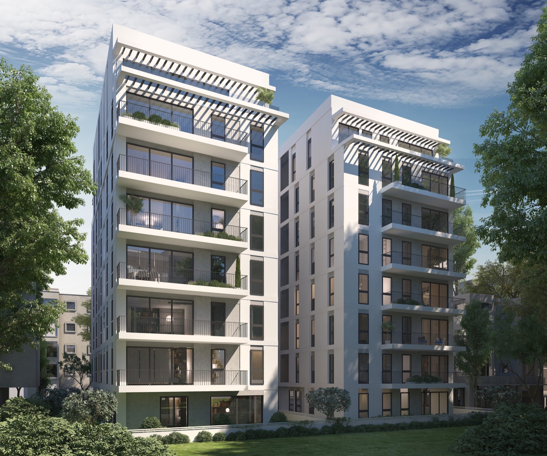 Building façade, rear angle — Visualization