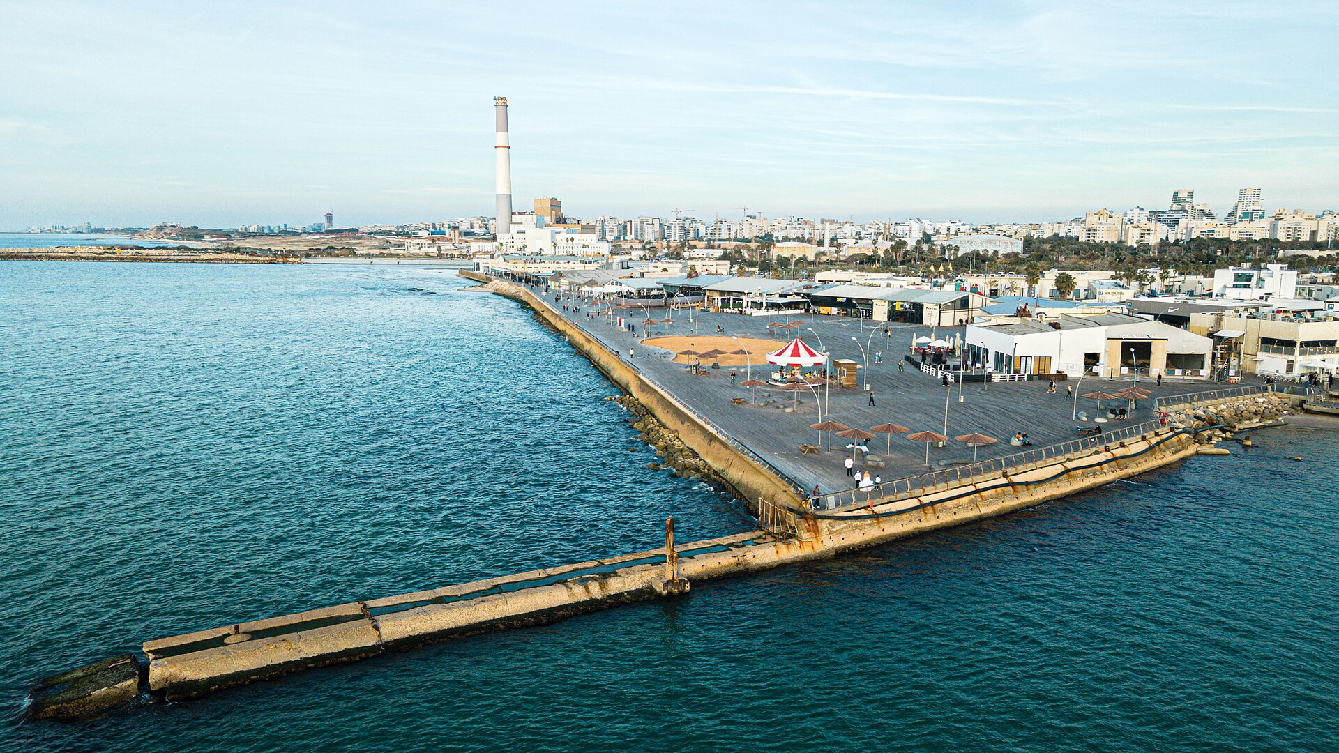 The waterfront and boardwalk at Tel Aviv Port